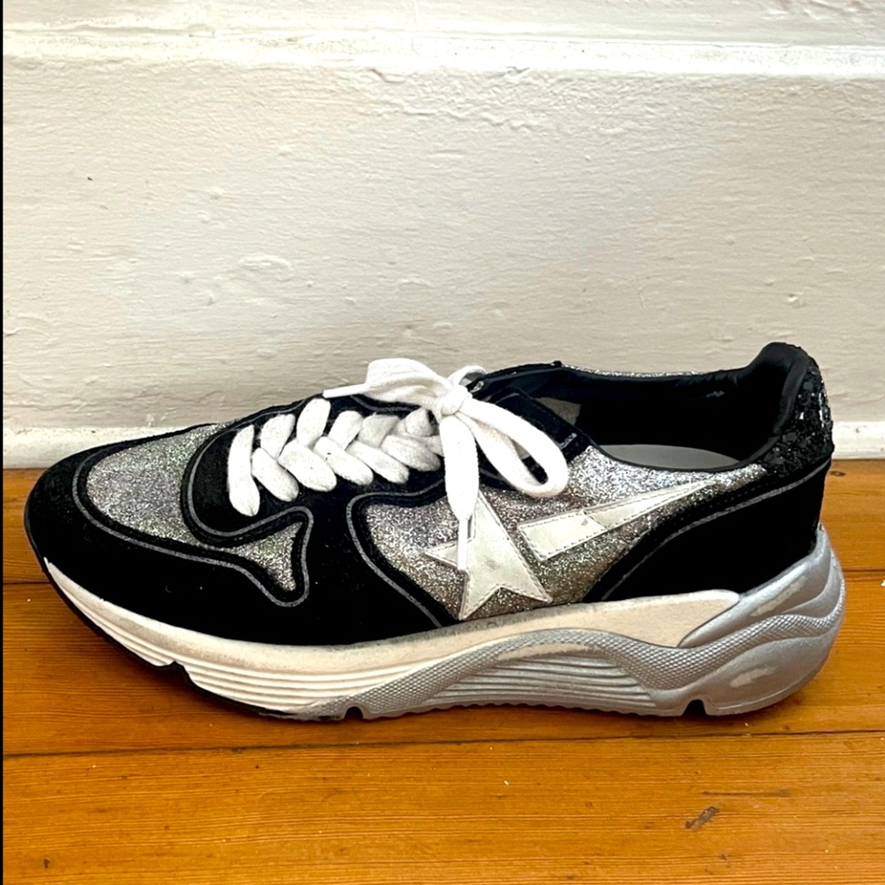 Golden Goose Black and Silver Women's Running Sneakers - Picture 6 of 7